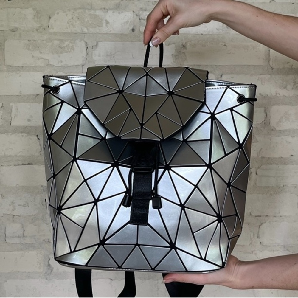Geometric Silver Backpack - image 2